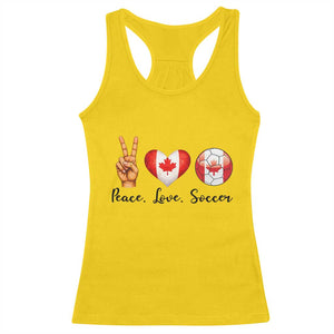 Peace Love Soccer Racerback Tank Top Proud Canadian Fan Gift TS12 Daisy Print Your Wear