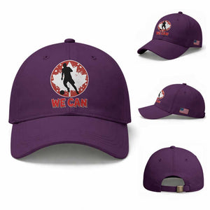 We Can Canada Soccer Baseball Cap Canadian Football Fan Pride TS12 Baseball Cap Universal Fit Purple Print Your Wear