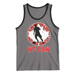 We Can Canada Soccer Tank Top Canadian Football Fan Pride TS12 Deep Heather Black Print Your Wear