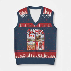 Proud Canada National Soccer Fan 2026 Gift V-Neck Knit Sweater Vest TS12 Navy Red Print Your Wear