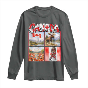 Proud Canada National Soccer Fan 2026 Gift Long Sleeve Shirt TS12 Dark Heather Print Your Wear