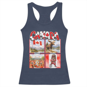 Proud Canada National Soccer Fan 2026 Gift Racerback Tank Top TS12 Navy Print Your Wear