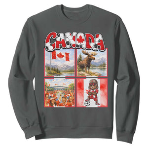 Proud Canada National Soccer Fan 2026 Gift Sweatshirt TS12 Dark Heather Print Your Wear