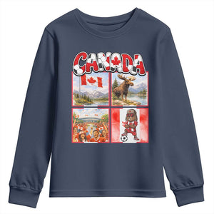 Proud Canada National Soccer Fan 2026 Gift Youth Sweatshirt TS12 Navy Print Your Wear