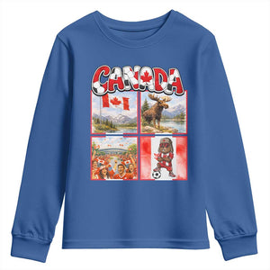 Proud Canada National Soccer Fan 2026 Gift Youth Sweatshirt TS12 Royal Blue Print Your Wear