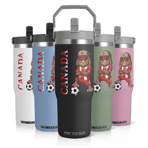 Proud Canada Soccer Beaver Flip Straw Tumbler Funny Football Fan Gift TS12 Print Your Wear