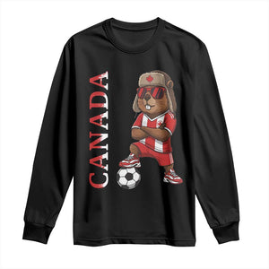 Proud Canada Soccer Beaver Long Sleeve Shirt Funny Football Fan Gift TS12 Black Print Your Wear