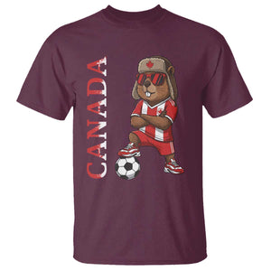 Proud Canada Soccer Beaver T Shirt Funny Football Fan Gift TS12 Maroon Print Your Wear