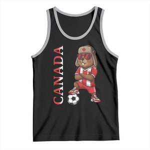 Proud Canada Soccer Beaver Tank Top Funny Football Fan Gift TS12 Black Athletic Heather Print Your Wear