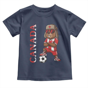 Proud Canada Soccer Beaver Toddler T Shirt Funny Football Fan Gift TS12 Navy Print Your Wear