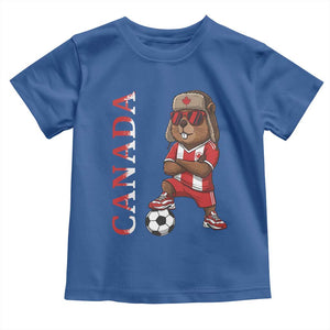 Proud Canada Soccer Beaver Toddler T Shirt Funny Football Fan Gift TS12 Royal Blue Print Your Wear