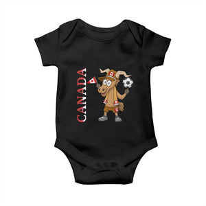 Proud Canada Soccer Moose Baby Onesie Canadian Football Fan TS12 Black Print Your Wear