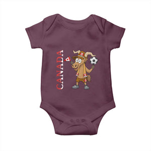 Proud Canada Soccer Moose Baby Onesie Canadian Football Fan TS12 Maroon Print Your Wear