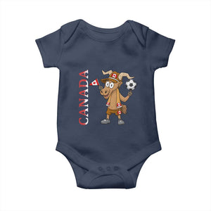 Proud Canada Soccer Moose Baby Onesie Canadian Football Fan TS12 Navy Print Your Wear