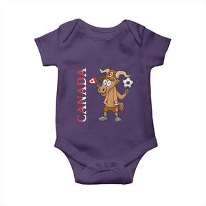 Proud Canada Soccer Moose Baby Onesie Canadian Football Fan TS12 Purple Print Your Wear