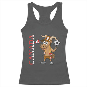 Proud Canada Soccer Moose Racerback Tank Top Canadian Football Fan TS12 Dark Heather Print Your Wear