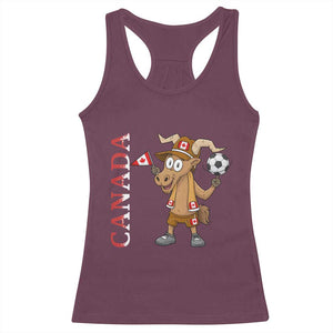 Proud Canada Soccer Moose Racerback Tank Top Canadian Football Fan TS12 Maroon Print Your Wear