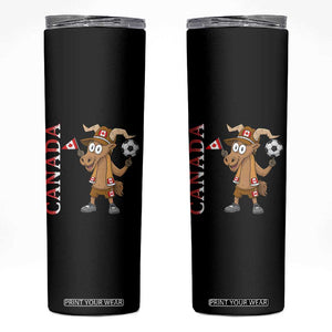 Proud Canada Soccer Moose Skinny Tumbler Canadian Football Fan TS12 Black Print Your Wear