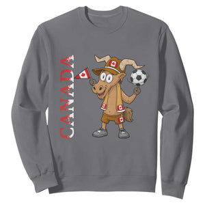 Proud Canada Soccer Moose Sweatshirt Canadian Football Fan TS12 Charcoal Print Your Wear
