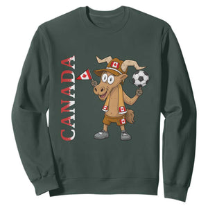 Proud Canada Soccer Moose Sweatshirt Canadian Football Fan TS12 Dark Forest Green Print Your Wear