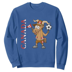 Proud Canada Soccer Moose Sweatshirt Canadian Football Fan TS12 Royal Blue Print Your Wear