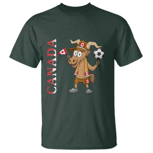 Proud Canada Soccer Moose T Shirt Canadian Football Fan TS12 Dark Forest Green Print Your Wear