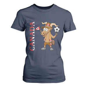Proud Canada Soccer Moose T Shirt For Women Canadian Football Fan TS12 Navy Print Your Wear