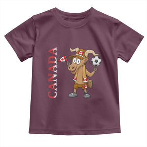 Proud Canada Soccer Moose Toddler T Shirt Canadian Football Fan TS12 Maroon Print Your Wear