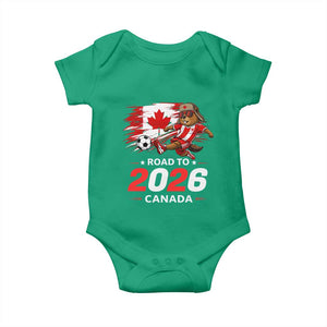 Proud Canada Soccer Beaver Baby Onesie Road To 2026 TS12 Irish Green Print Your Wear