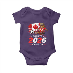 Proud Canada Soccer Beaver Baby Onesie Road To 2026 TS12 Purple Print Your Wear