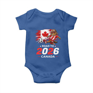 Proud Canada Soccer Beaver Baby Onesie Road To 2026 TS12 Royal Blue Print Your Wear