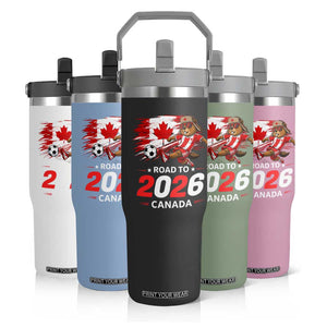 Proud Canada Soccer Beaver Flip Straw Tumbler Road To 2026 TS12 Print Your Wear