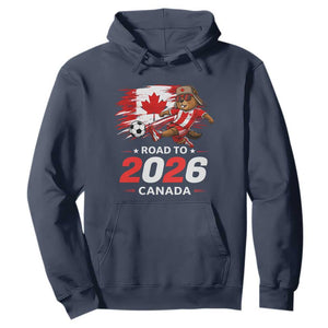 Proud Canada Soccer Beaver Hoodie Road To 2026 TS12 Navy Print Your Wear