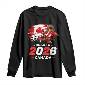 Proud Canada Soccer Beaver Long Sleeve Shirt Road To 2026 TS12 Black Print Your Wear
