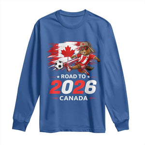 Proud Canada Soccer Beaver Long Sleeve Shirt Road To 2026 TS12 Royal Blue Print Your Wear