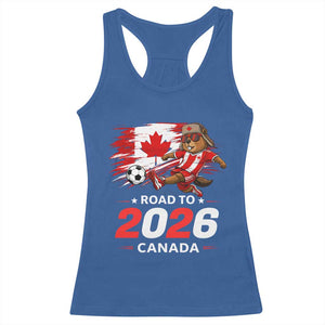Proud Canada Soccer Beaver Racerback Tank Top Road To 2026 TS12 Royal Blue Print Your Wear