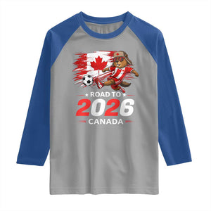 Proud Canada Soccer Beaver Raglan Shirt Road To 2026 TS12 Sport Gray Royal Print Your Wear