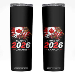 Proud Canada Soccer Beaver Skinny Tumbler Road To 2026 TS12 Black Print Your Wear