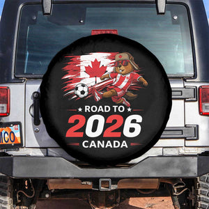 Proud Canada Soccer Beaver Spare Tire Cover Road To 2026 TS12 No hole Black Print Your Wear