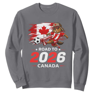Proud Canada Soccer Beaver Sweatshirt Road To 2026 TS12 Charcoal Print Your Wear