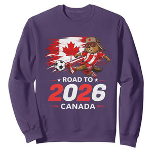 Proud Canada Soccer Beaver Sweatshirt Road To 2026 TS12 Purple Print Your Wear
