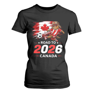 Proud Canada Soccer Beaver T Shirt For Women Road To 2026 TS12 Black Print Your Wear