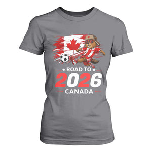 Proud Canada Soccer Beaver T Shirt For Women Road To 2026 TS12 Charcoal Print Your Wear