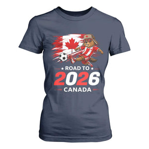 Proud Canada Soccer Beaver T Shirt For Women Road To 2026 TS12 Navy Print Your Wear