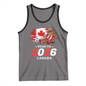 Proud Canada Soccer Beaver Tank Top Road To 2026 TS12 Deep Heather Black Print Your Wear