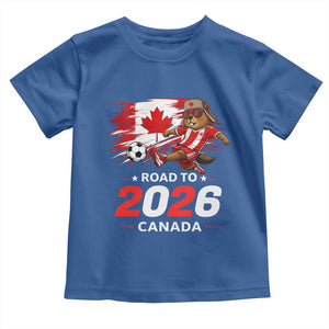 Proud Canada Soccer Beaver Toddler T Shirt Road To 2026 TS12 Royal Blue Print Your Wear