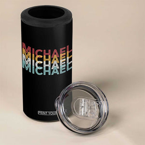 Michael Birthday Gift 4 in 1 Can Cooler Tumbler Vintage Retro Michael Name Typography TS12 Print Your Wear