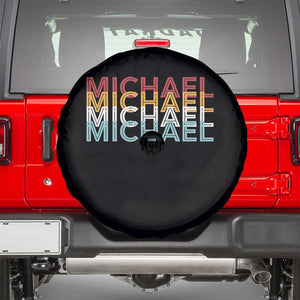 Michael Birthday Gift Spare Tire Cover Vintage Retro Michael Name Typography TS12 Black Print Your Wear