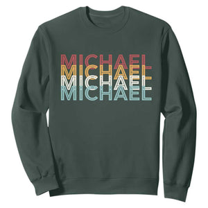 Michael Birthday Gift Sweatshirt Vintage Retro Michael Name Typography TS12 Dark Forest Green Print Your Wear