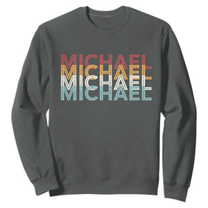 Michael Birthday Gift Sweatshirt Vintage Retro Michael Name Typography TS12 Dark Heather Print Your Wear